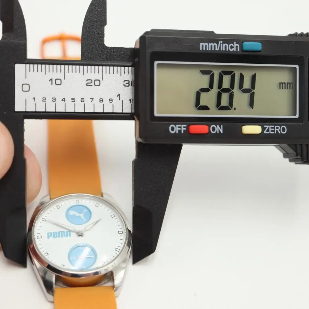 Puma Womens Blue White Sport Small Seconds Watch 29mm Orange Resin w New Battery